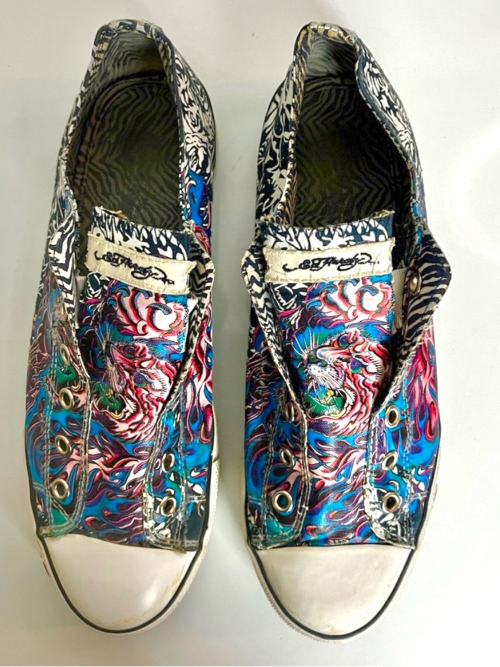 Ed Hardy Tiger Graphic Sneakers | Y2K Tattoo Style | Women’s 8.5 - Picture 2 of 8
